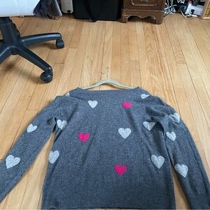 Philosophy Gray and Pink Heart Sweater